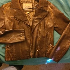 Brown leather jacket